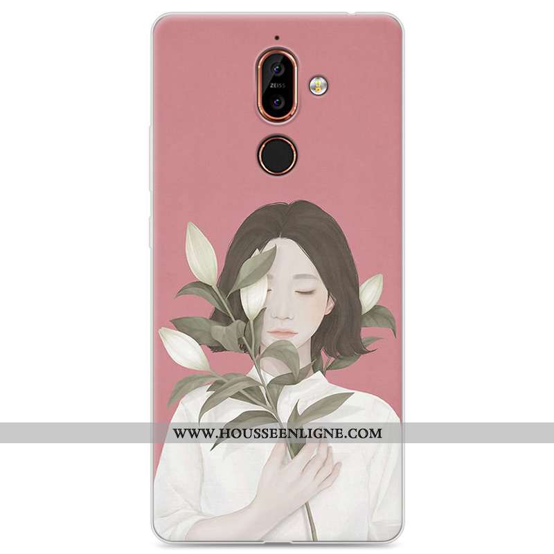 Coque Nokia 7 Plus Fluide Doux Protection Étui Incassable Bleu Téléphone Portable