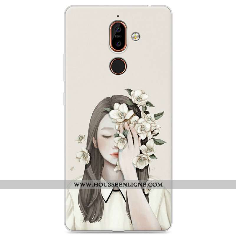 Coque Nokia 7 Plus Fluide Doux Protection Étui Incassable Bleu Téléphone Portable