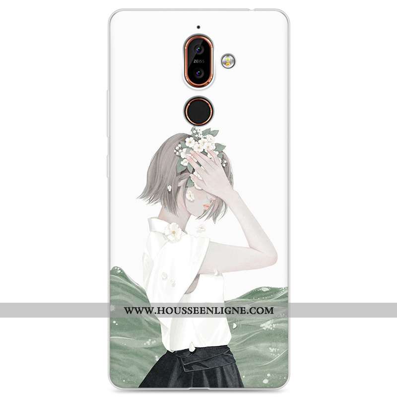 Coque Nokia 7 Plus Fluide Doux Protection Étui Incassable Bleu Téléphone Portable