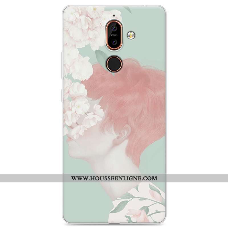 Coque Nokia 7 Plus Fluide Doux Protection Étui Incassable Bleu Téléphone Portable