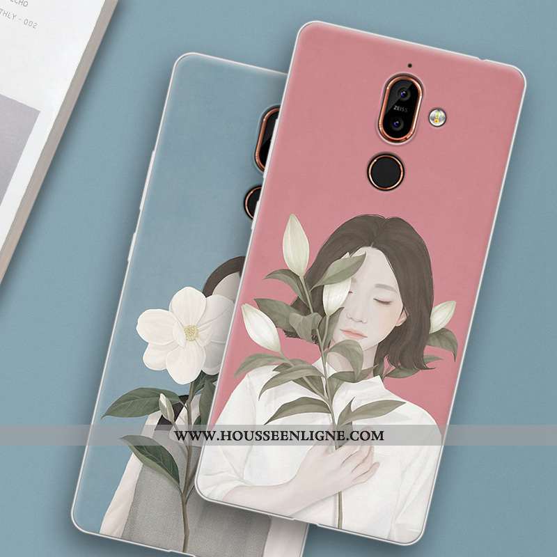 Coque Nokia 7 Plus Fluide Doux Protection Étui Incassable Bleu Téléphone Portable