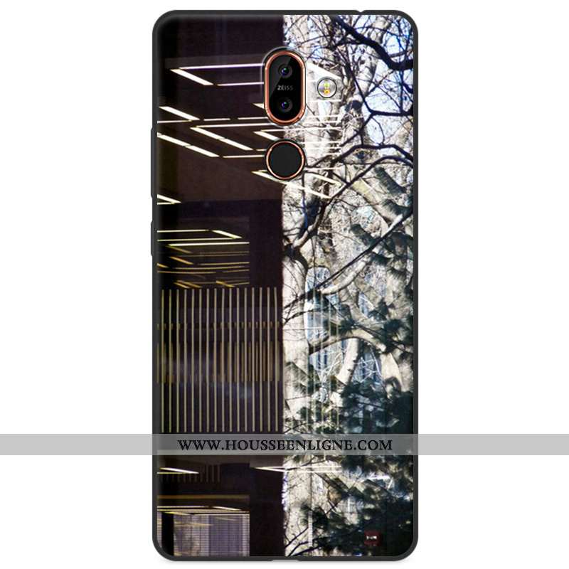 Coque Nokia 7 Plus Fluide Doux Silicone Étui Téléphone Portable Multicolore Dessin Animé Protection 