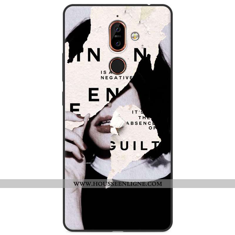 Coque Nokia 7 Plus Fluide Doux Silicone Étui Téléphone Portable Multicolore Dessin Animé Protection 