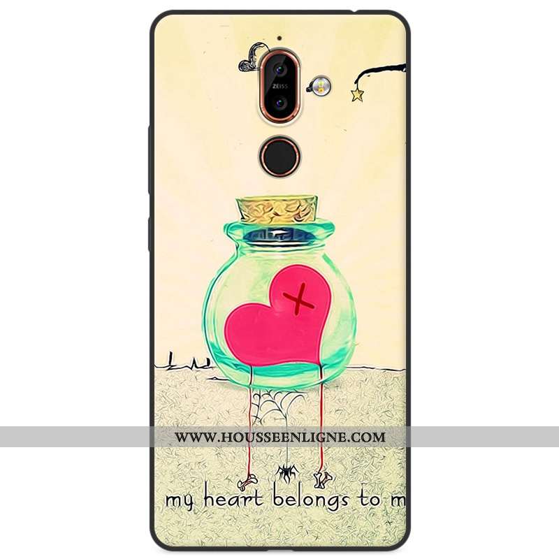 Coque Nokia 7 Plus Fluide Doux Silicone Étui Téléphone Portable Multicolore Dessin Animé Protection 