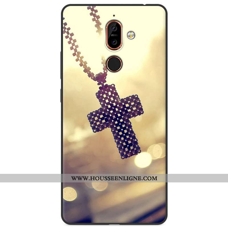 Coque Nokia 7 Plus Fluide Doux Silicone Étui Téléphone Portable Multicolore Dessin Animé Protection 