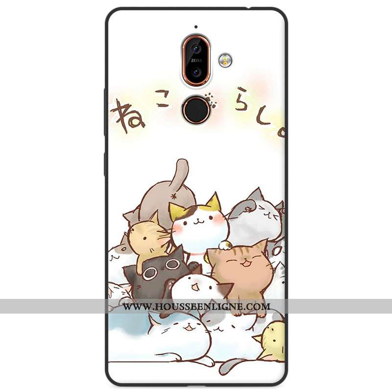 Coque Nokia 7 Plus Fluide Doux Silicone Étui Téléphone Portable Multicolore Dessin Animé Protection 