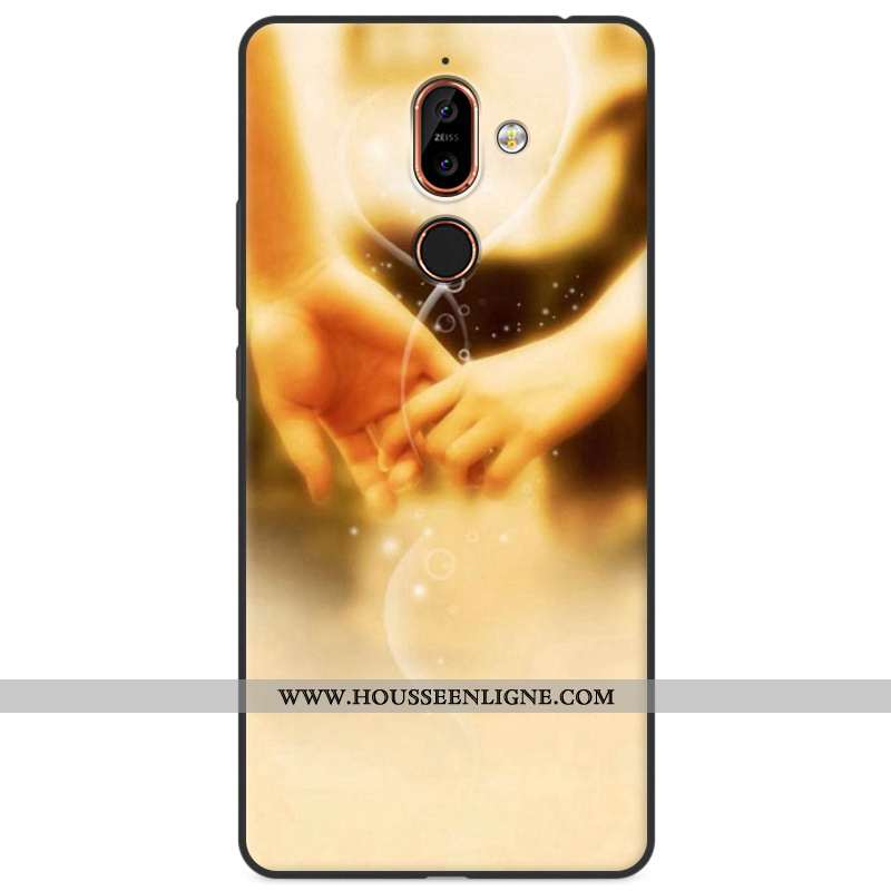 Coque Nokia 7 Plus Fluide Doux Silicone Étui Téléphone Portable Multicolore Dessin Animé Protection 