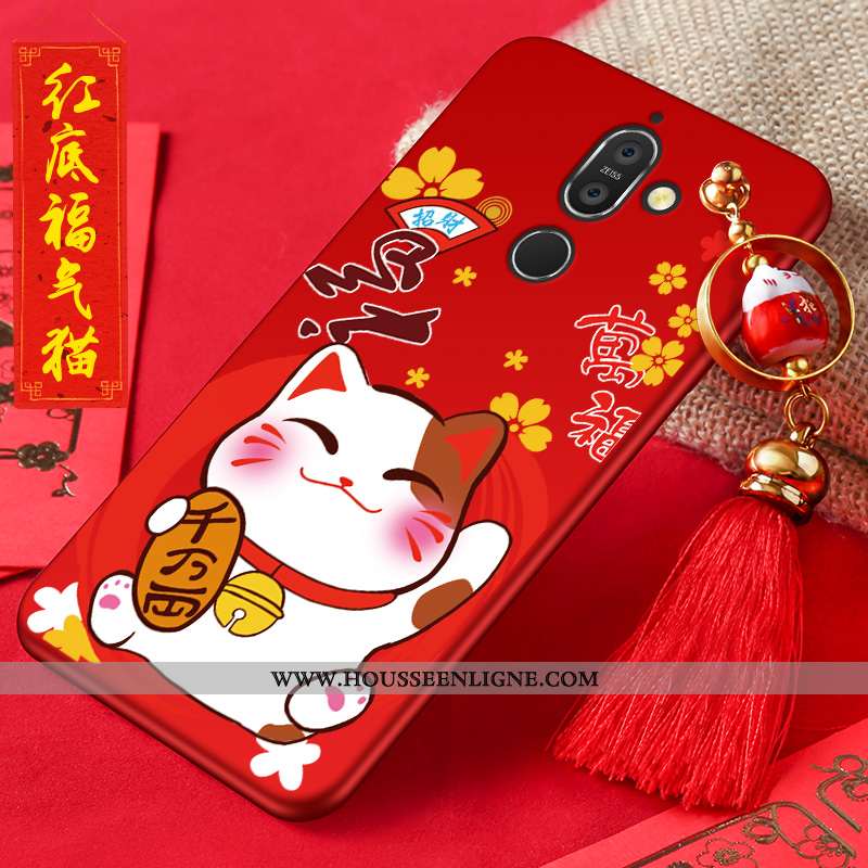Coque Nokia 7 Plus Protection Personnalité Téléphone Portable Silicone Nouveau Rouge Créatif