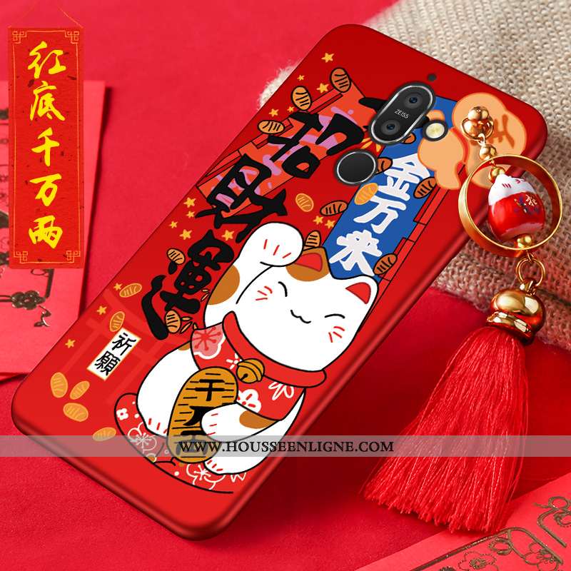 Coque Nokia 7 Plus Protection Personnalité Téléphone Portable Silicone Nouveau Rouge Créatif