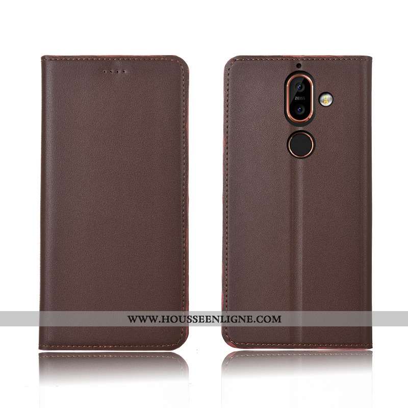 Coque Nokia 7 Plus Silicone Protection Étui Nouveau Fluide Doux Incassable Marron