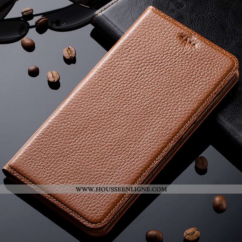 Coque Nokia 8.1 Modèle Fleurie Protection Litchi Housse Bleu Cuir Véritable Téléphone Portable