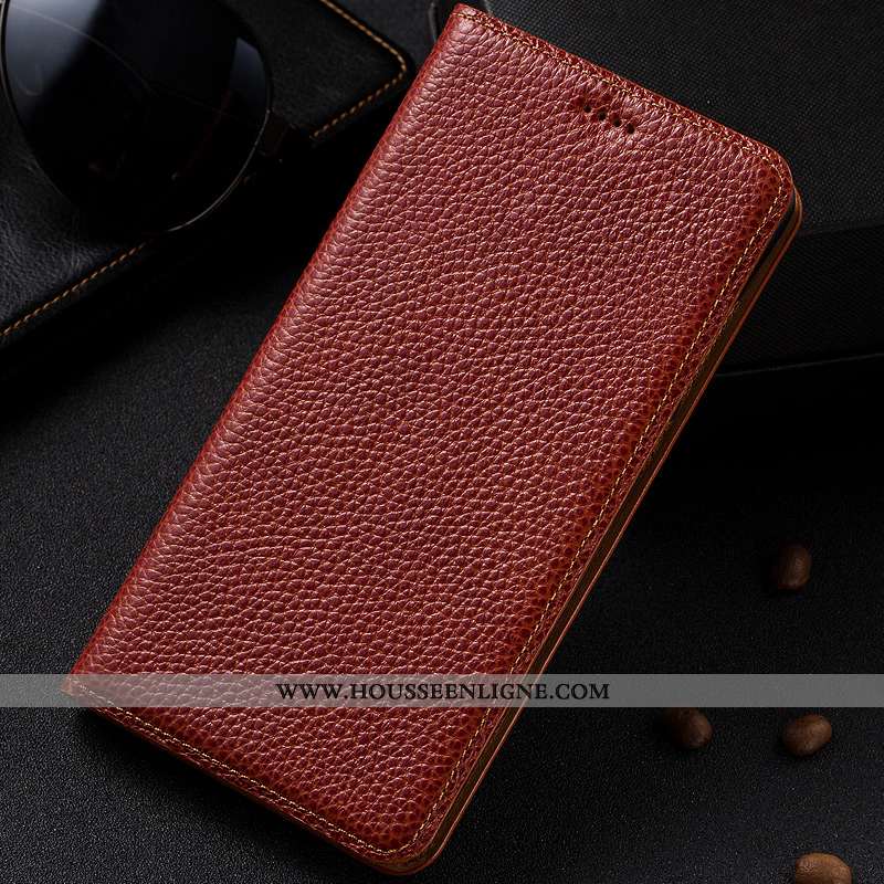 Coque Nokia 8.1 Modèle Fleurie Protection Litchi Housse Bleu Cuir Véritable Téléphone Portable