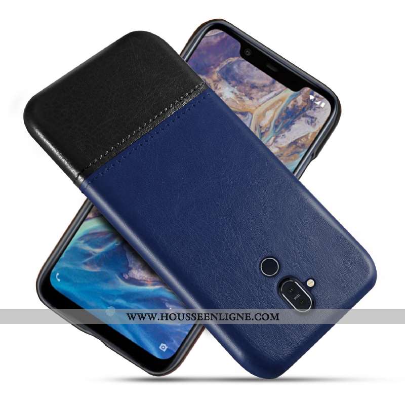 Coque Nokia 8.1 Personnalité Cuir Incassable Étui Téléphone Portable Qualité Marron