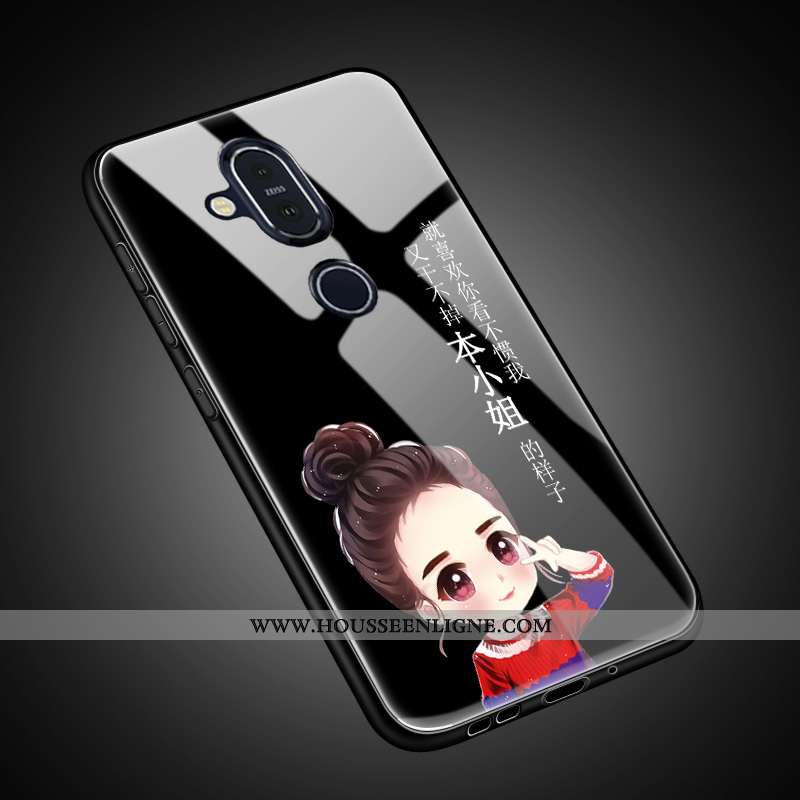 Coque Nokia 8.1 Protection Verre Tout Compris Étui Charmant Personnalisé Tendance Doré