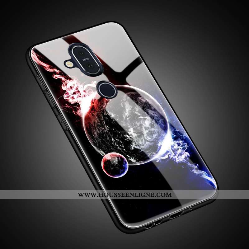 Coque Nokia 8.1 Protection Verre Tout Compris Étui Charmant Personnalisé Tendance Doré