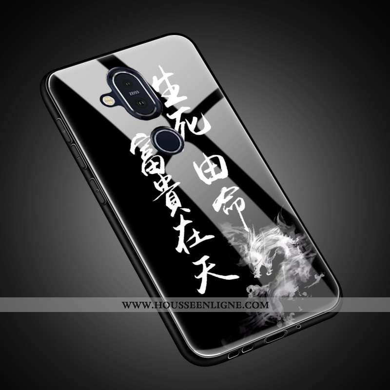 Coque Nokia 8.1 Protection Verre Tout Compris Étui Charmant Personnalisé Tendance Doré