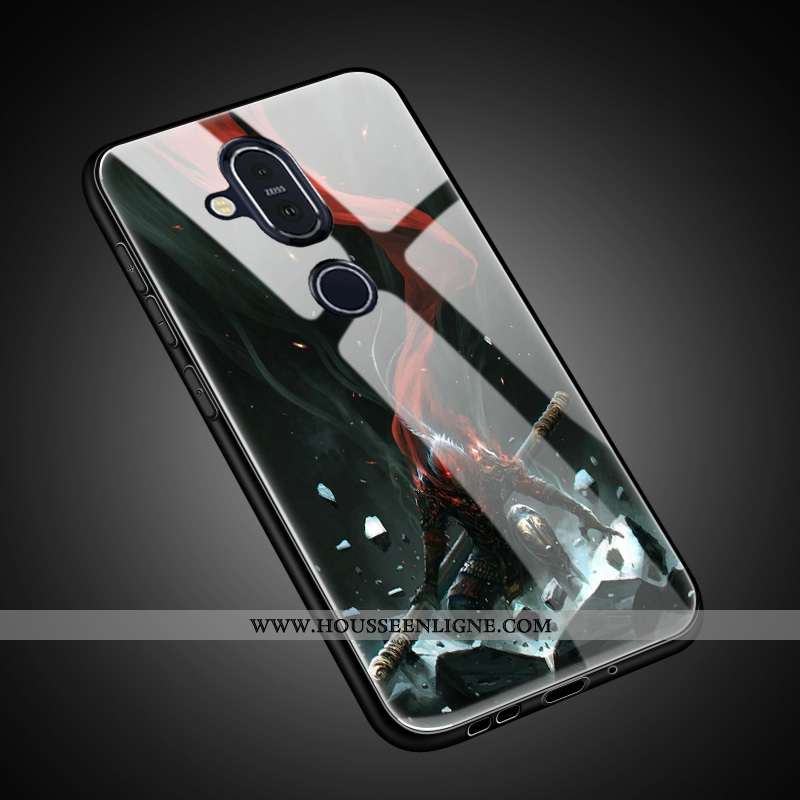 Coque Nokia 8.1 Protection Verre Tout Compris Étui Charmant Personnalisé Tendance Doré