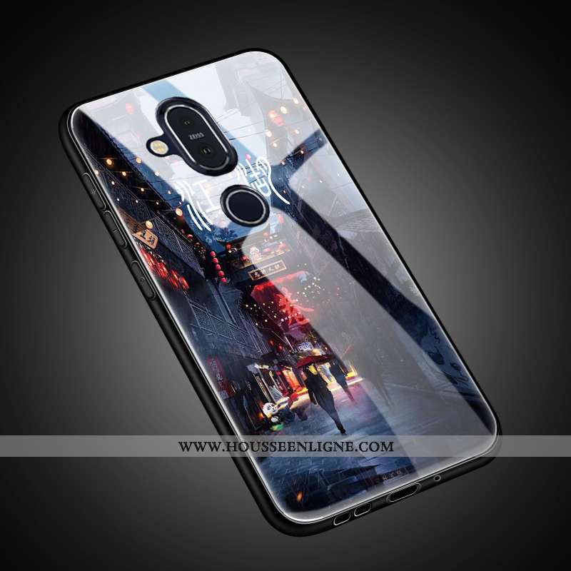 Coque Nokia 8.1 Protection Verre Tout Compris Étui Charmant Personnalisé Tendance Doré