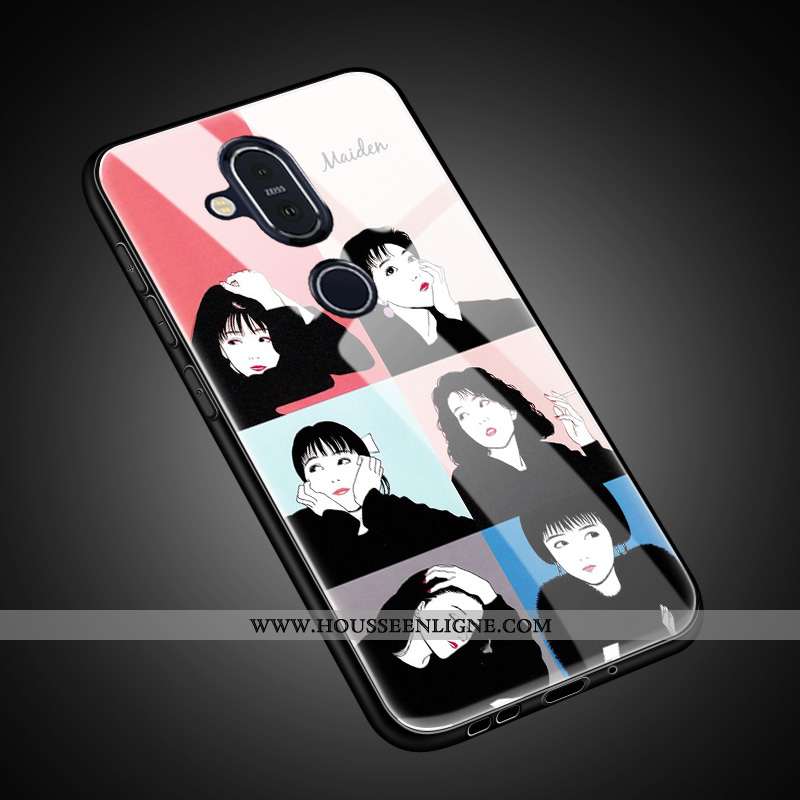 Coque Nokia 8.1 Protection Verre Tout Compris Étui Charmant Personnalisé Tendance Doré