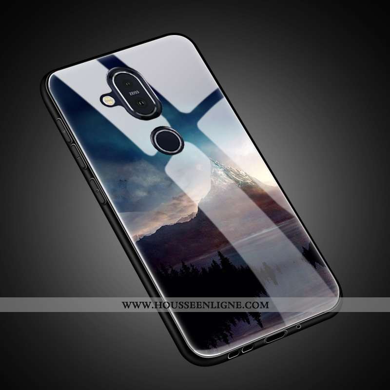 Coque Nokia 8.1 Protection Verre Tout Compris Étui Charmant Personnalisé Tendance Doré