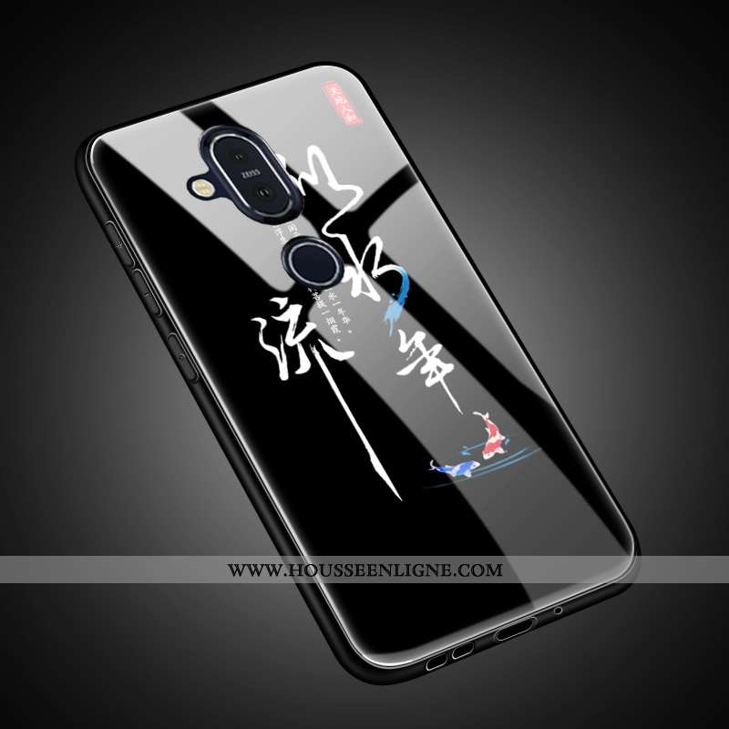 Coque Nokia 8.1 Protection Verre Tout Compris Étui Charmant Personnalisé Tendance Doré