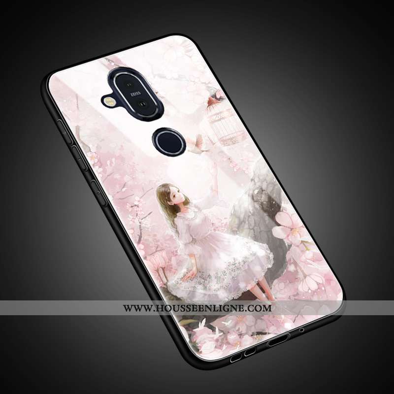 Coque Nokia 8.1 Protection Verre Tout Compris Étui Charmant Personnalisé Tendance Doré