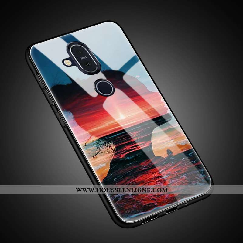 Coque Nokia 8.1 Protection Verre Tout Compris Étui Charmant Personnalisé Tendance Doré