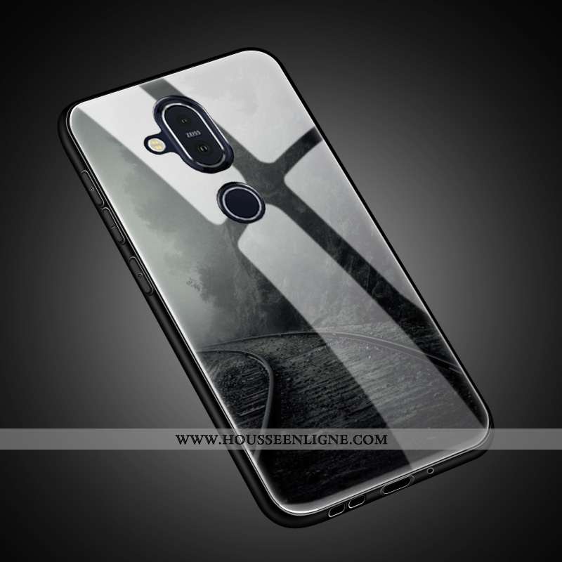Coque Nokia 8.1 Protection Verre Tout Compris Étui Charmant Personnalisé Tendance Doré