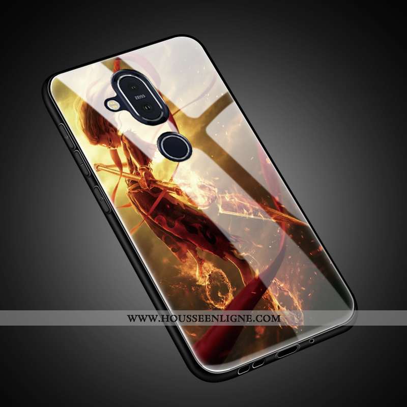 Coque Nokia 8.1 Protection Verre Tout Compris Étui Charmant Personnalisé Tendance Doré