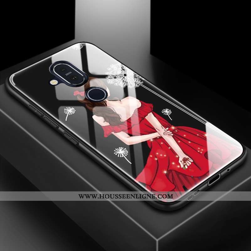 Coque Nokia 8.1 Tendance Silicone Difficile Téléphone Portable Amoureux Membrane Protection Bleu