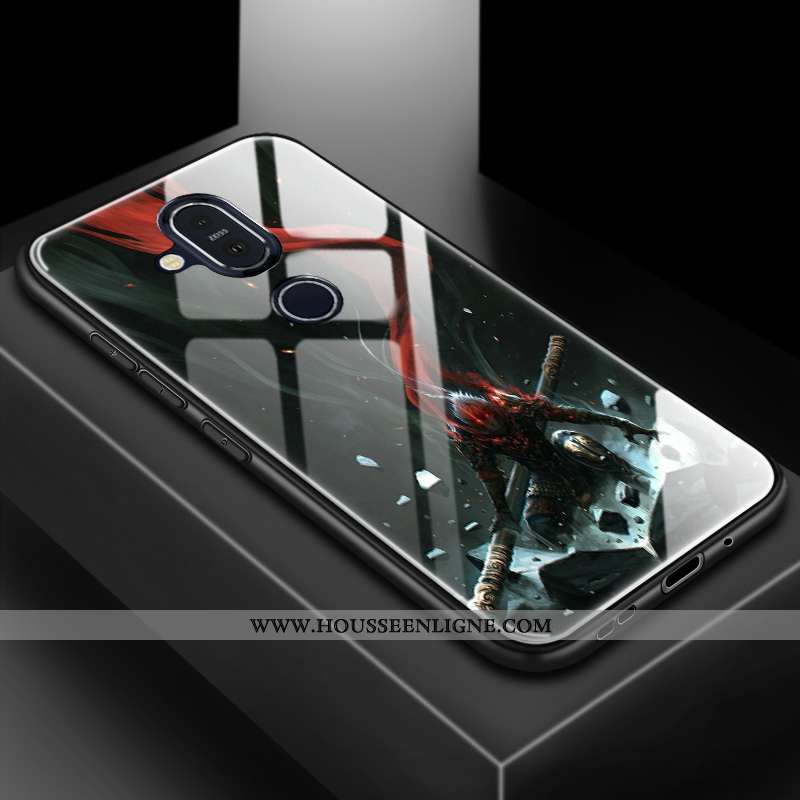 Coque Nokia 8.1 Tendance Silicone Difficile Téléphone Portable Amoureux Membrane Protection Bleu