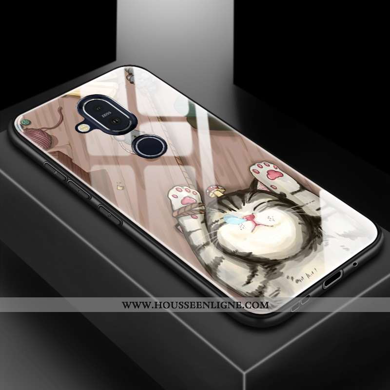 Coque Nokia 8.1 Tendance Silicone Difficile Téléphone Portable Amoureux Membrane Protection Bleu