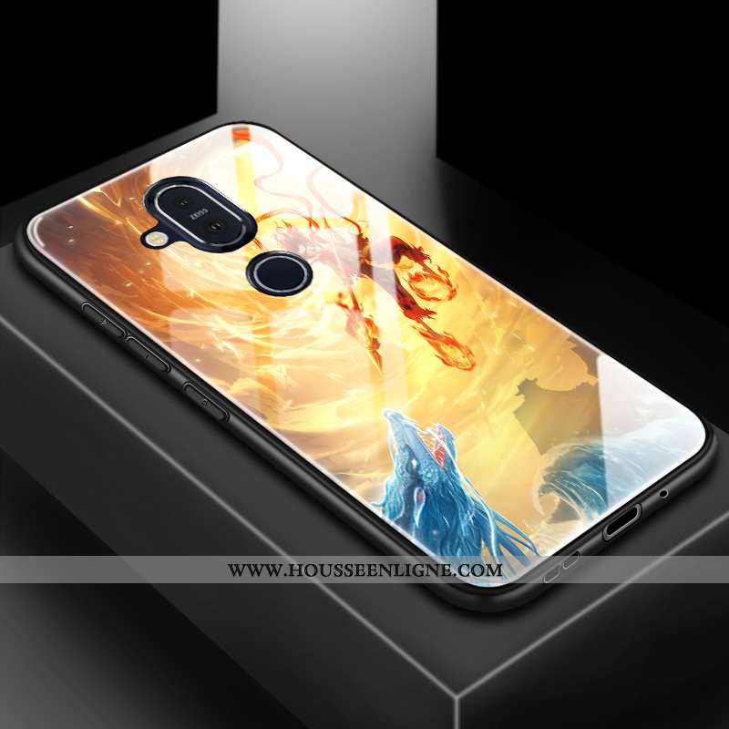 Coque Nokia 8.1 Tendance Silicone Difficile Téléphone Portable Amoureux Membrane Protection Bleu