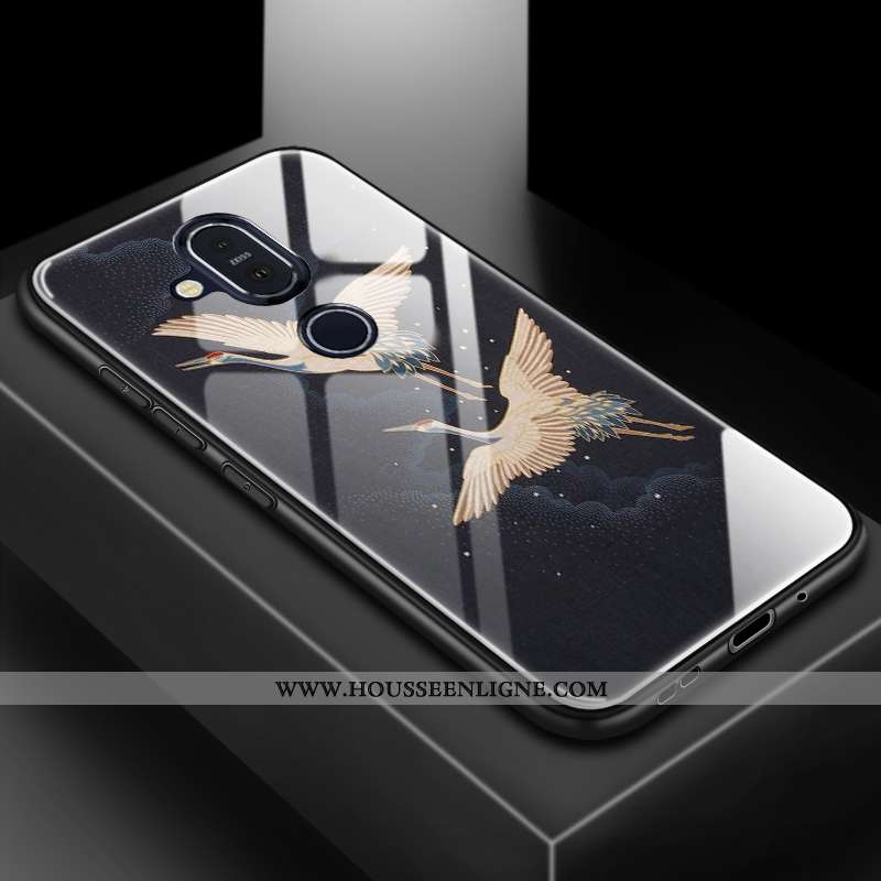 Coque Nokia 8.1 Tendance Silicone Difficile Téléphone Portable Amoureux Membrane Protection Bleu