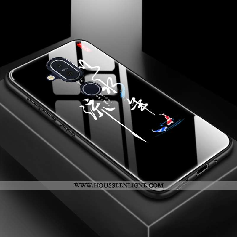 Coque Nokia 8.1 Tendance Silicone Difficile Téléphone Portable Amoureux Membrane Protection Bleu