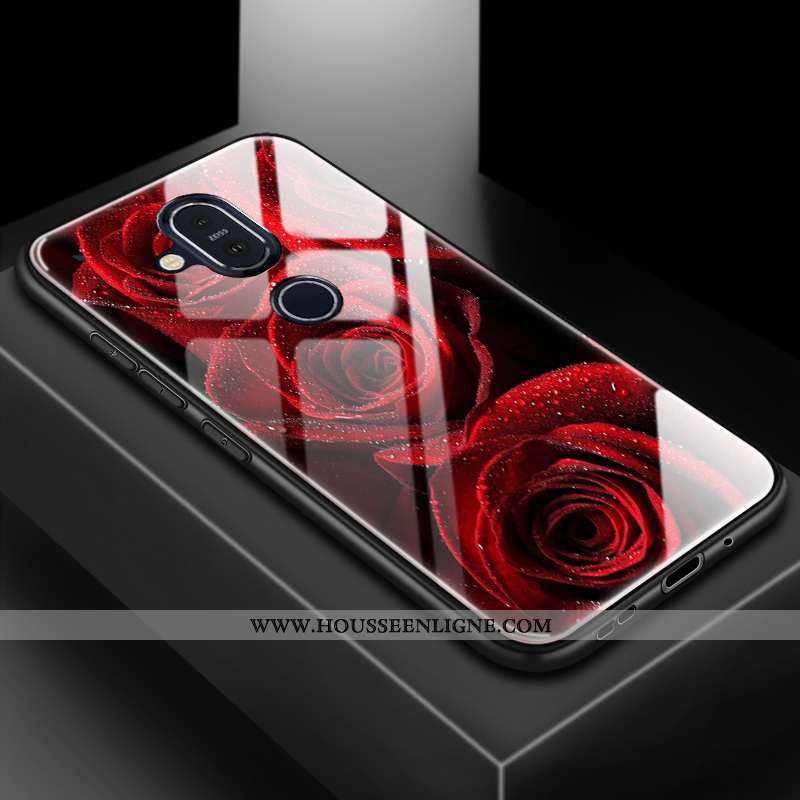 Coque Nokia 8.1 Tendance Silicone Difficile Téléphone Portable Amoureux Membrane Protection Bleu