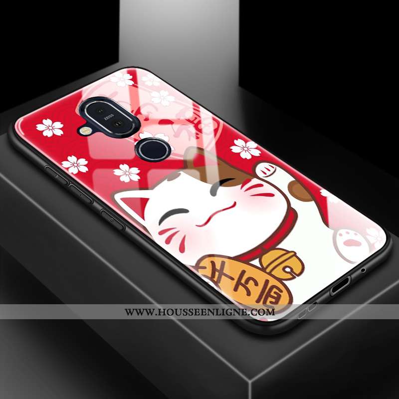Coque Nokia 8.1 Tendance Silicone Difficile Téléphone Portable Amoureux Membrane Protection Bleu