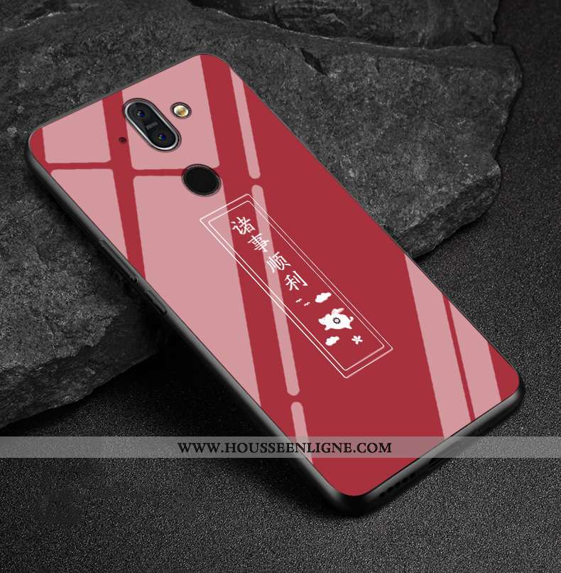 Coque Nokia 8 Sirocco Charmant Protection Délavé En Daim Incassable Vert Étui Verre Verte
