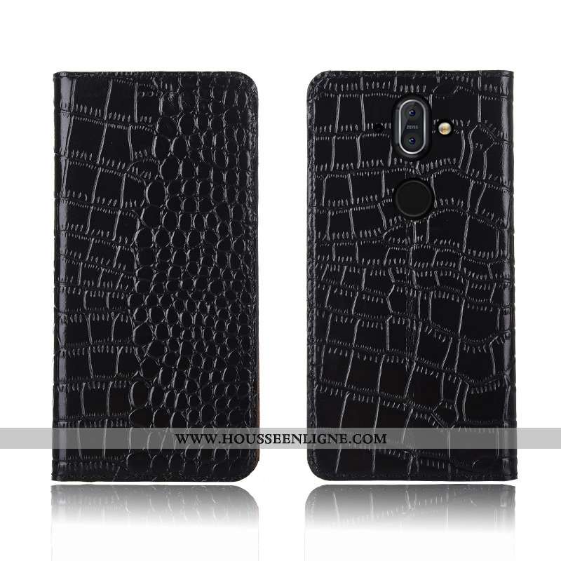 Coque Nokia 8 Sirocco Cuir Véritable Cuir Silicone Nouveau Marron Incassable Tout Compris