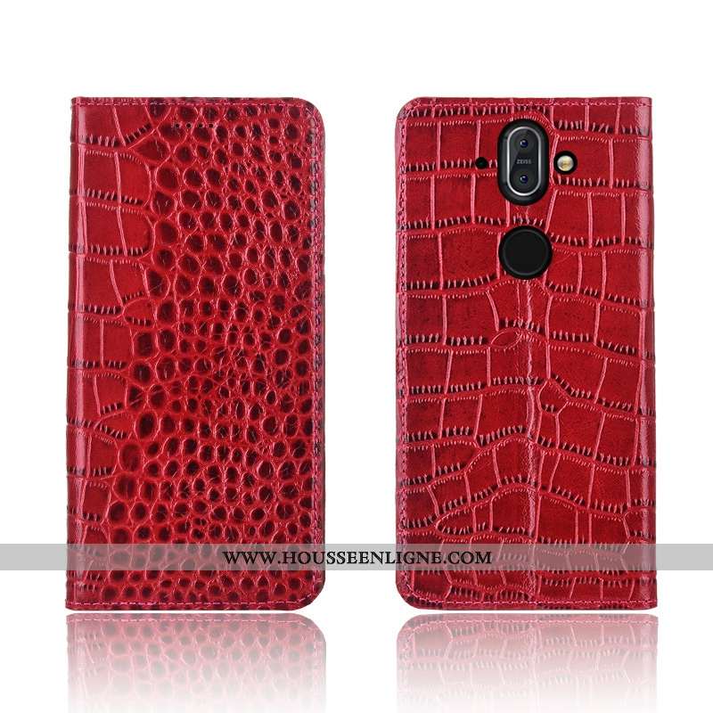 Coque Nokia 8 Sirocco Cuir Véritable Cuir Silicone Nouveau Marron Incassable Tout Compris