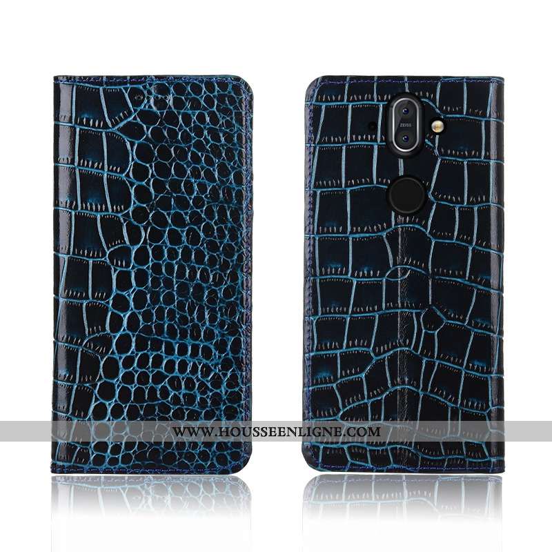 Coque Nokia 8 Sirocco Cuir Véritable Cuir Silicone Nouveau Marron Incassable Tout Compris