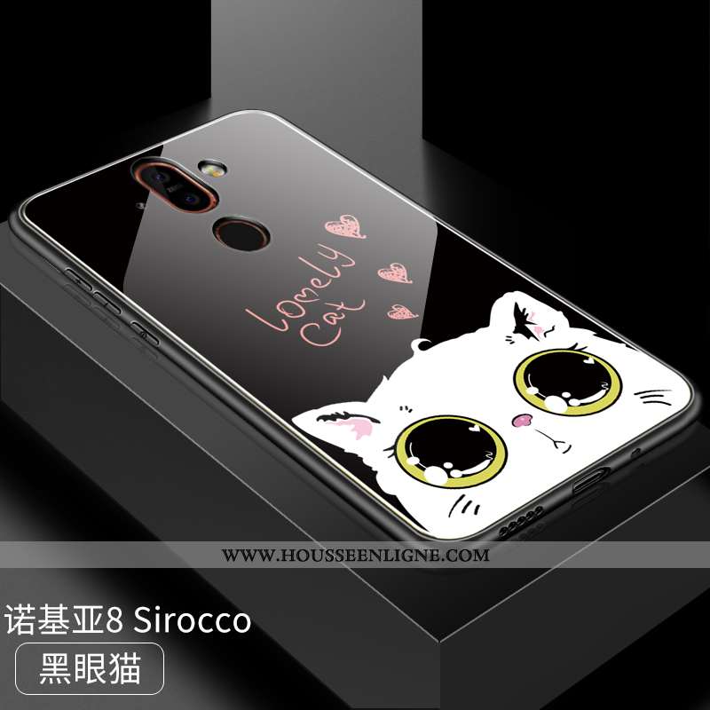 Coque Nokia 8 Sirocco Personnalité Dessin Animé Difficile Protection Incassable Verre Étui Rouge
