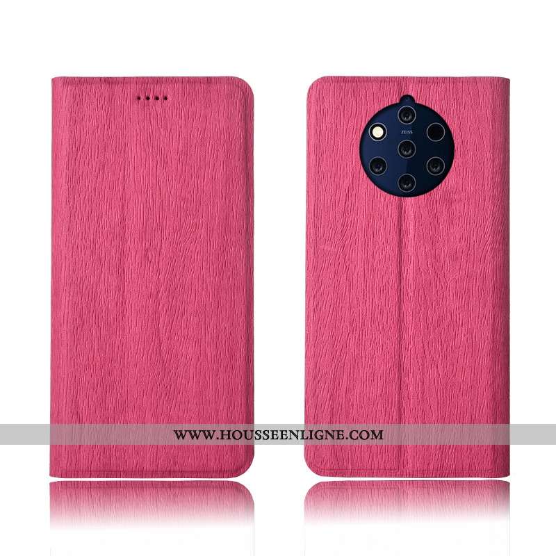 Coque Nokia 9 Pureview Protection Cuir Rose Téléphone Portable Incassable Silicone Modèle Fleurie