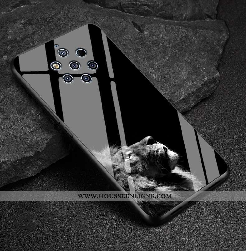 Coque Nokia 9 Pureview Silicone Protection Créatif Difficile Verre Tendance Bleu