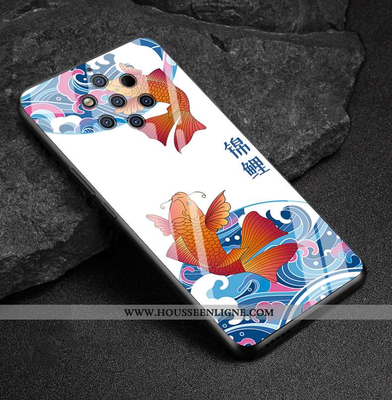 Coque Nokia 9 Pureview Verre Protection Blanc Téléphone Portable Étui Blanche