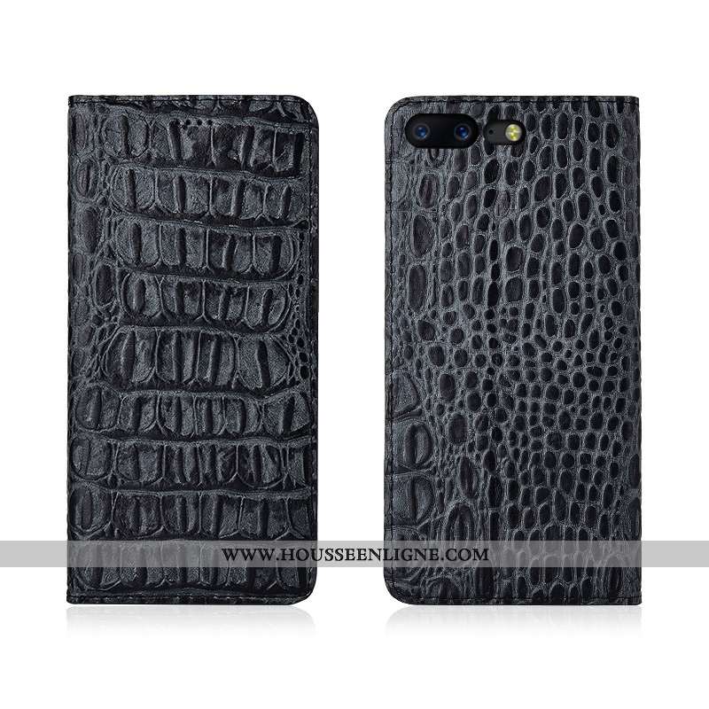 Coque Oneplus 5 Cuir Véritable Cuir Tout Compris Incassable Téléphone Portable Clamshell Bleu
