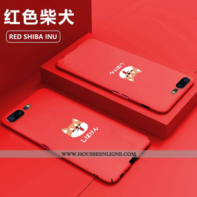 Coque Oneplus 5 Protection Délavé En Daim Dessin Animé Difficile Incassable Net Rouge Bleu