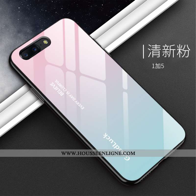 Coque Oneplus 5 Protection Verre Difficile Incassable Simple Rose