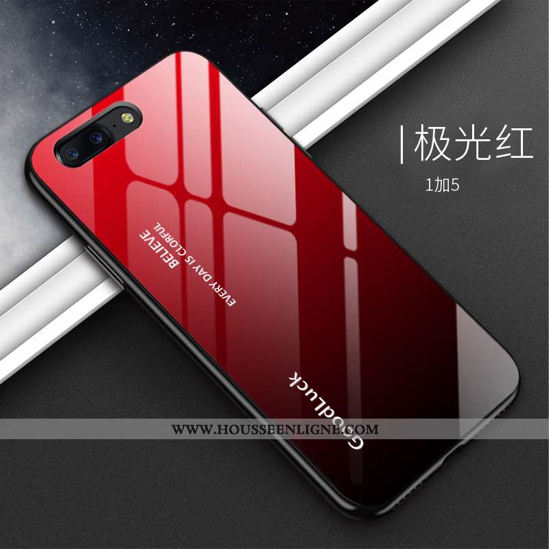 Coque Oneplus 5 Protection Verre Difficile Incassable Simple Rose