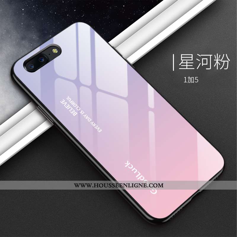Coque Oneplus 5 Protection Verre Difficile Incassable Simple Rose